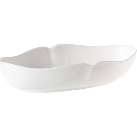 Table Passion - Plat ovale Dahlia blanc 22x12.5 cm (1/4)