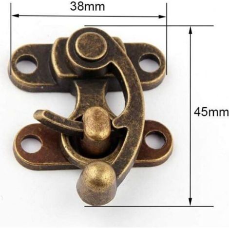 Loquet - Fermoir En Fer - Placage Laiton Antique - 45 mm - Pour Boîte En Bois - Lot De 10 Pièces (1/4)