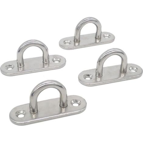Boucle de porte ovale en acier inoxydable, boucle de plaque à œillet pour corde de bateau fixe suspendue pour hamac de yoga, dispositif d'accouplement (1/4)