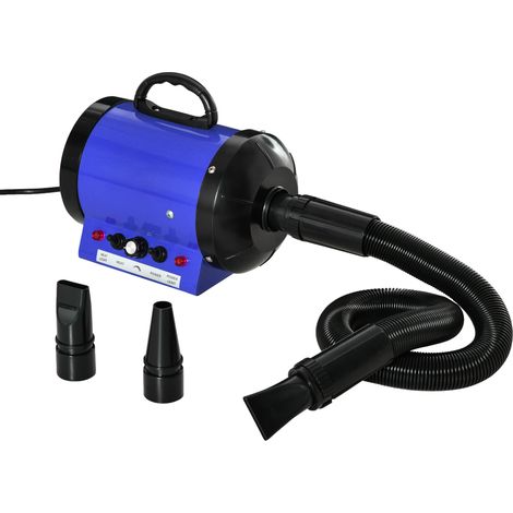 Sèche-cheveux professionnel pour l'entretien du pelage, sèche-cheveux haute vitesse pour chiens, chats et autres animaux, 2800 W, vitesse et température réglables, 3 embouts interchangeables inclus, b
