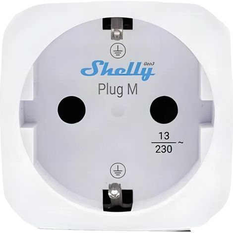 SHELLY PLUG M GEN3 BLANC - PRISE CONNECTÉE MATTER ET WI-FI, 13A (3000W) TYPE F, AVEC MESURE DE CONSOMMATION ÉLECTRIQUE, COMPATIB
