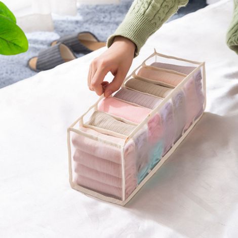 Organizador de armario con 7 compartimentos para ropa interior - blanco