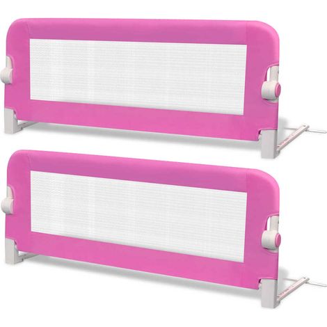 vidaXL Barandilla de seguridad cama de niño 2 uds rosa 102x42 cm (1/2)
