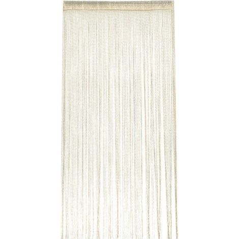 Türvorhang zum Aufhängen, 100 cm x 200 m, mit Silberfaden, Beige