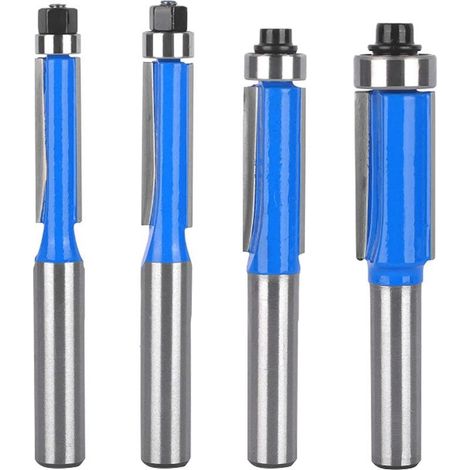 Set de 4 fraises à défonceuse 8mm – Tête en alliage YG8 – Roulement à billes remplaçable – Pour bois dur et tendre – Coupe précise (1/5)