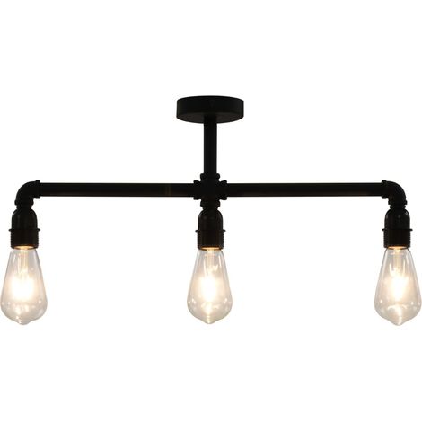 Plafonnier Noir 3 ampoules E27 (1/5)