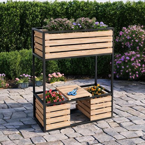 Porte-plantes coloris marron en acier Tanne 83 x 39 x 100 cm (1/5)