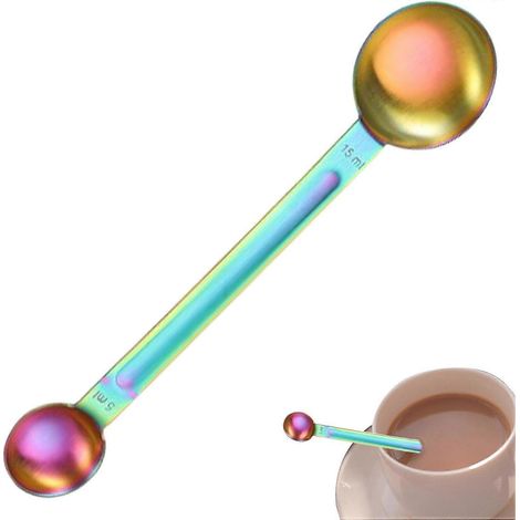 HONORNIC - Cuillère à café pour café moulu - Acier inoxydable Outils multifonctionnels pour mesurer et tasser le café