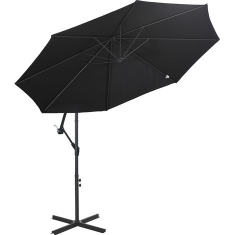 Parasol déporté à manivelle, pare-soleil
