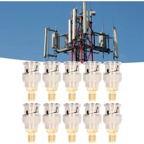 Adaptateurs coaxiaux RF BNCJ/SMAK SMA femelle vers BNC mâle SMAK/BNCJ vendus par paquets de 10. (1/5)