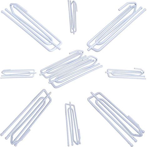 7 cm weiße Edelstahl-Gardinenhaken für den Einzelhandel, Metall-Gardinenhaken, vierzinkige Haken (15 Stück) (1/5)