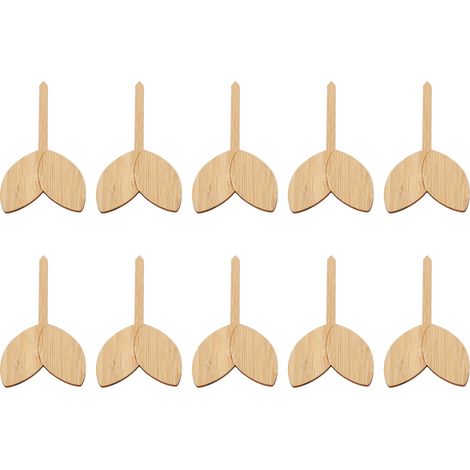 10 Pflanzenetiketten aus Bambus, leicht zu beschriften, 3 mm dick, dekorative Gartenstecker in Blattform (1/5)