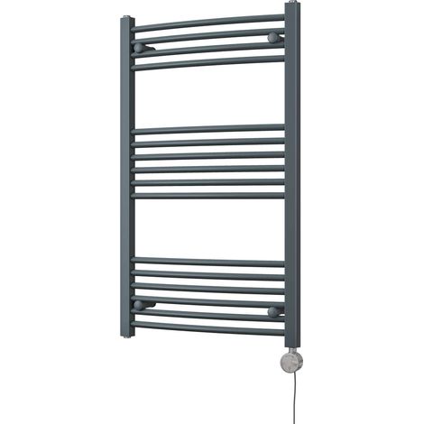 Zennor - Anthracite Electric Towel Rail H1000mm x W600mm Curved 500w Thermostatic (1/3)