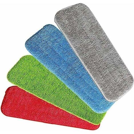 4pcs Recharges de Tête de Vadrouille, Têtes de rechange pour Balai Serpillère de Mop Remplacement en Microfibre, Super Absor (1/4)