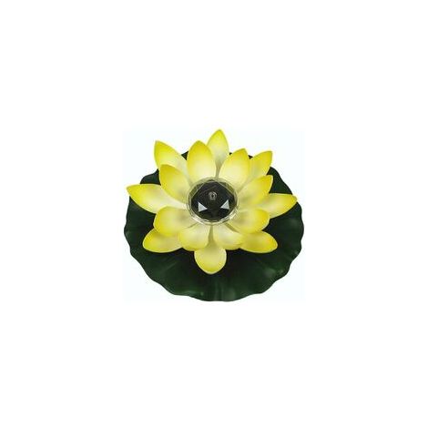 EASYCOMFORT Lumière de Lotus Solaire LED Changeante - Décoration de Bassin Flottant pour Piscine, Jardin (Jaune) (1/4)