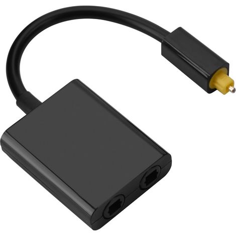 Adaptateur audio numérique fibre optique deux ports un entrée deux sorties pour connexion CD et DVD