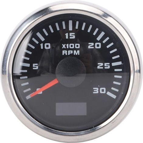 Cartachomètre, DC 9-32V RPM METER 3000 Tracteur adapté aux Voitures (Cadromine à cadran noir CX6223). (1/5)