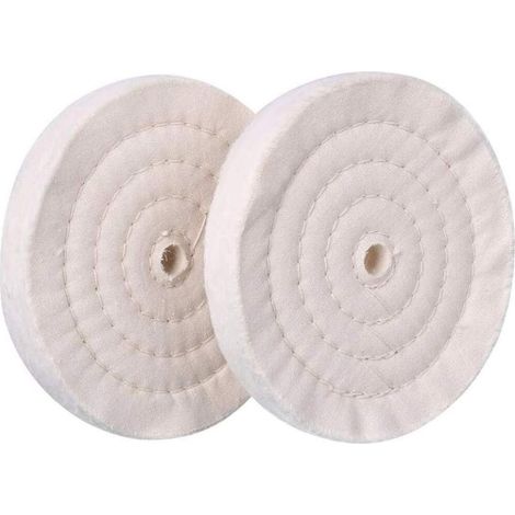 Disque de Lustrage Coton 150 mm, Roue de Polissage Miroir Compatible avec Meuleuse et Touret Lot de 2 (1/5)