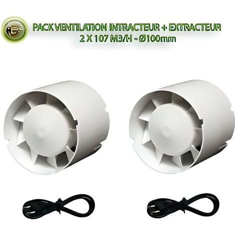 Pack extracteurs 2 x 107 m3/h - diamètre 100 mm - VENTS