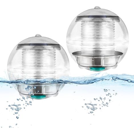 Lumière de Piscine,2 PCS 7 Couleurs Changement Solaire Flottant Lumière étang,Lumière étanche en Solaire Suspension Boule pour Aquarium Baignoire Bassin Jardin Piscine étang Décor (1/5)