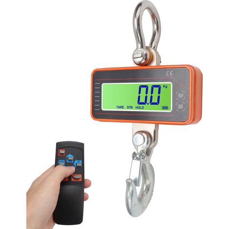 Balance électronique OCS-P2 orange de 500 kg pour grues, balance portative, balance de levage, balance à crochet haute précision, affichage direct, balance à crochet électronique sans fil légère (1/5)