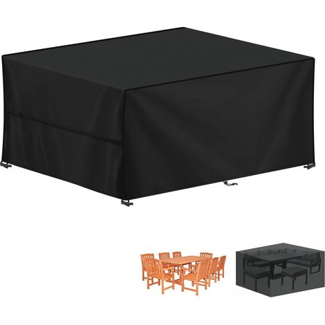 Housse pour Mobilier de Jardin, 420D Oxford Bâche Table de Jardin Imperméable Housse Table Jardin Bache de Protection Exterieur Salon de Jardin pour Table, Chaise et Canapé, 200x140x90cm (1/5)