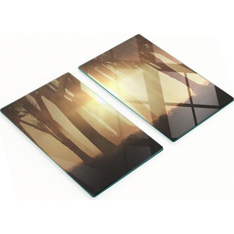Tablas de cortar y servir de vidrio decorativas Niebla en el bosque 2x30x52 cm