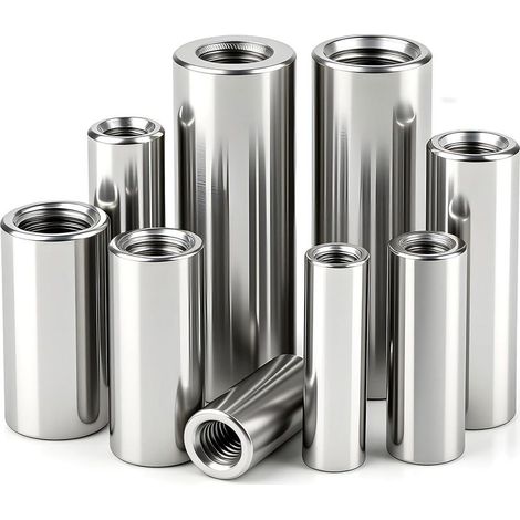 8 Pièces M10 Manchons Filetés Ronds de Connexion 10x30x14mm en Acier Inoxydable 304 Manchon Tige Filetee Ecrou Cylindrique Long Entretoise pour Machines Meubles et Appareils Électroniques (1/5)