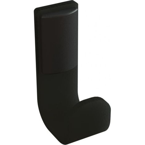 Crochet porte-peignoir 1 tête à fixer Alur noir mat en aluminium plié thermolaqué - PELLET ASC (1/2)