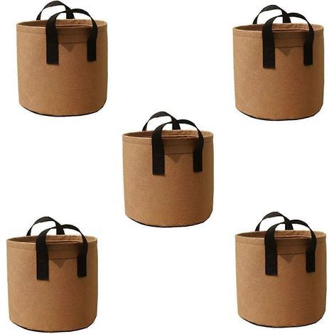 Pots de fleurs en tissu résistant, sac de plantation pour légumes/fleurs/plantes, pot de fleurs épais en non-tissé avec poignée (5 gallons) (1/5)