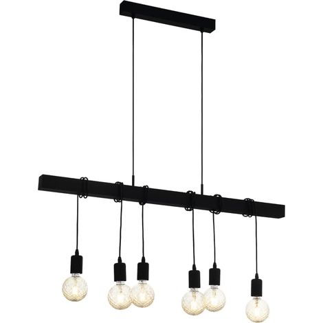 Lampe suspendue noire Townshend 6 lumières - 44062 (1/3)