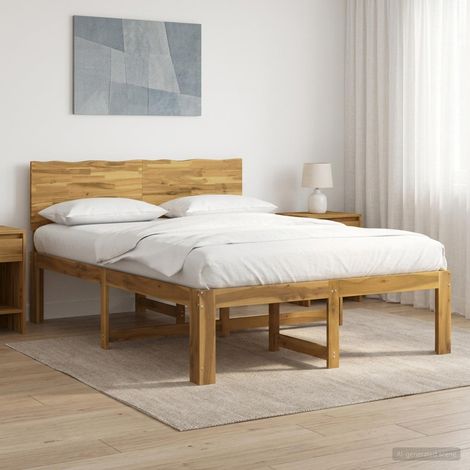 vidaXL Cama doble con cabecero ROSTOCK Blanco 140 x 200 cm (1/5)