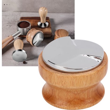 Distributeur de cafetière à piston, poignée en bois, légère, utilisation simple, niveleuse à café robuste, 58 mm/2,3 pouces (1/5)
