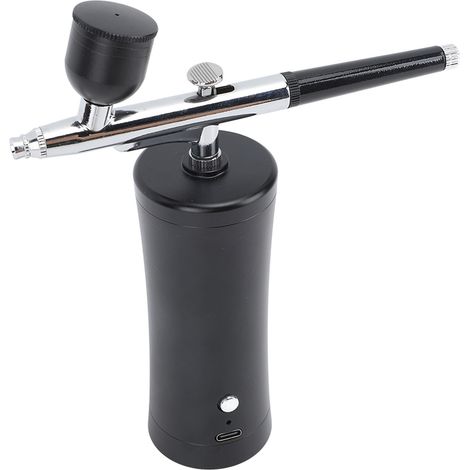 Kit d'aérographe électrique 30 PSI sans fil pour maquillage, avec recharge USB, pour nail art, tatouage et coloration de figurines, noir (1/5)