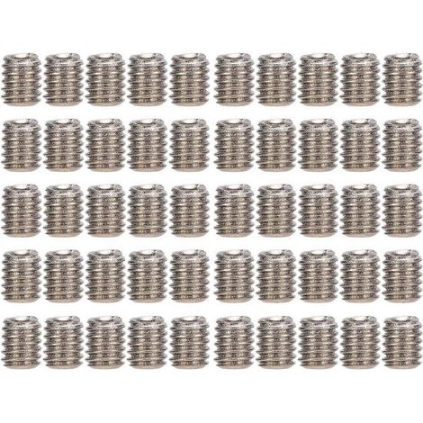 50-teiliges Sortiment an Gewindestiften A2-70 aus Edelstahl, M2,5 x 3