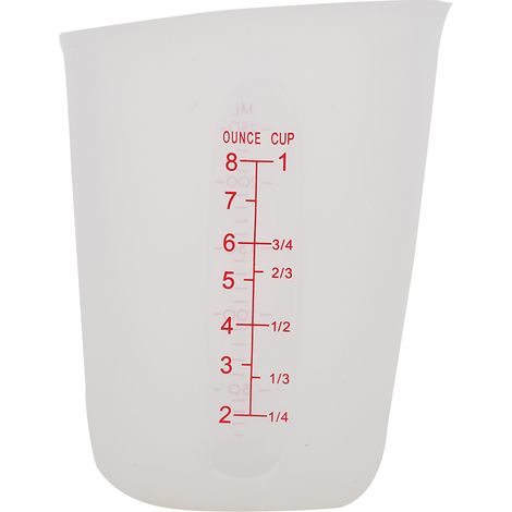 Gobelet doseur en silicone souple transparent 250ml, tasse à lait semi-perméable visuelle (1/4)