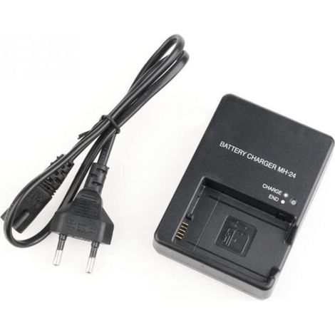 (Nero) Nuovo caricabatterie MH-24 per fotocamera Nikon EN-EL14 P7100 P7000 D5100 D3100 D3200