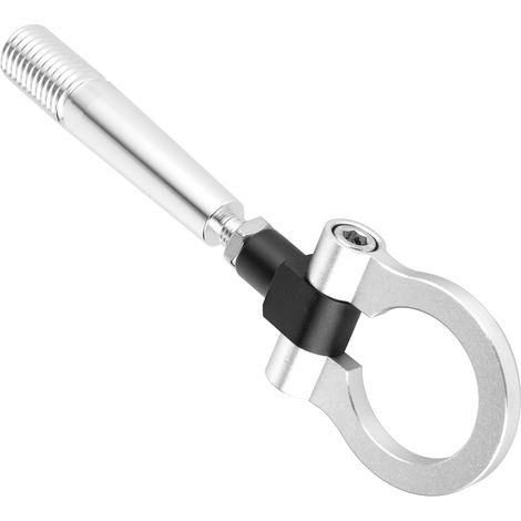 Crochet de remorquage style JDM à visser, anneau de remorquage pour course sur circuit, compatible avec Infiniti FX35/FX45/FX50 QX70 Argent (1/5)