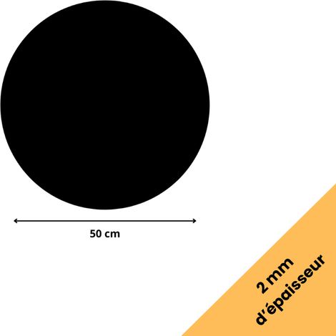Rond verre acrylique noir 2 mm - Diamètre 50 cm (500 mm) - Disque verre synthétique - Plaque PMMA XT - Plexiglass (1/4)