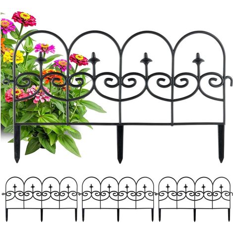 Black Garden Fence Set, 59.5x24 cm, 4 Pieces (1/5)