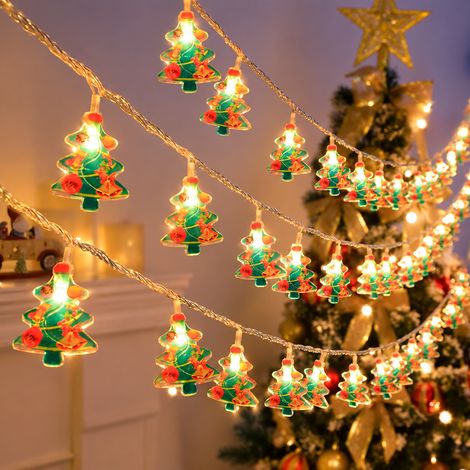 Guirlande lumineuse LED de Noël motif peint sapin de Noël modèle à brancher 220V 10 mètres 100 LED 300 g – Livraison gratuite