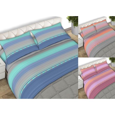 Completo Lenzuola 100% Cotone Made Italy Disegno Frame C.N, misuraPiazza e MezzacoloreLilla (1/4)
