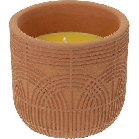 Candela di citronella in vaso di terracotta Arabesque 180g - Devineau