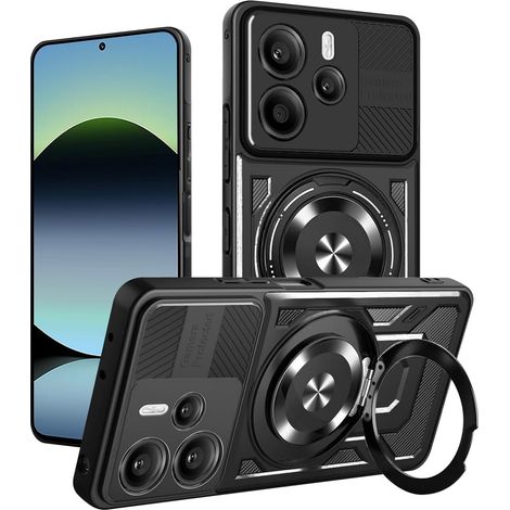 Funda magnética con soporte para Xiaomi Redmi Note 14 4G - Negra (1/5)