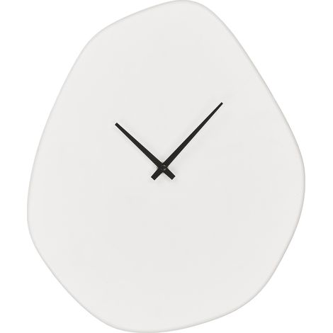 Horloge murale organique Vienna ciment blanc cassé 28 x 33 cm (1/5)