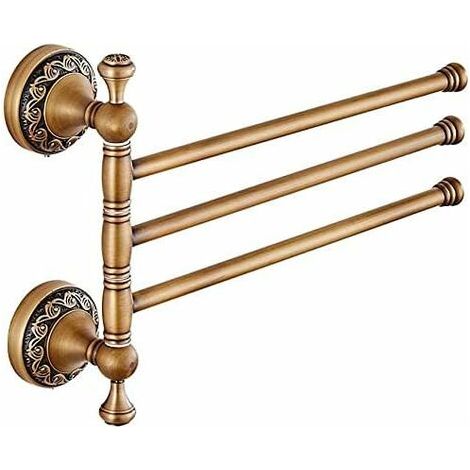royaluxe- Norcks Porte-Serviettes À 3 Bras, Porte-Serviettes Rétro En Laiton, Porte-Serviettes Ancien Pour Salle De Bains (1/5)