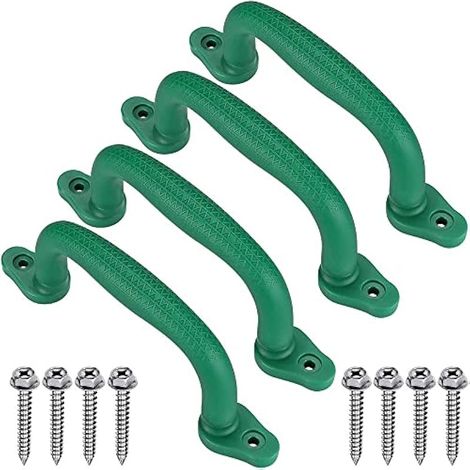 BeneLabel 4pcs Poignée de Main, 18cm Poignée de Sécurité Solide pour l'extérieur/l'intérieur Cadre d'escalade de Balançoire, Maison de Jeux, Barres de Singe et Accessoires de Maison d'arbre, Vert