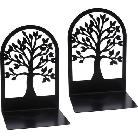 Zweiteilige Buchstützen, dekorative Buchstützen für Bücher, robuste Metallbuchstützen für Zuhause, Schule oder Büro. Schwarze Buchstützen für Regale.
