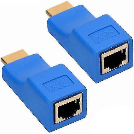 Extendeur compatible HDMI 4K avec port RJ45 pour l'extension du réseau LAN jusqu'à 30 mètres via un câble Ethernet LAN UTP Cat5e/6. (1/5)