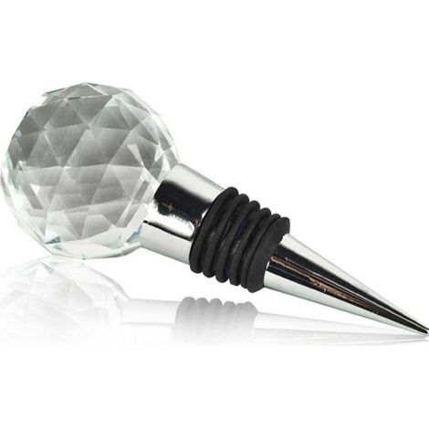 Bouchon À Vin - Boule En Verre Et Métal - Pour Bouteilles De Vin Rouge Et Blanc - 1 Pièce (1/5)